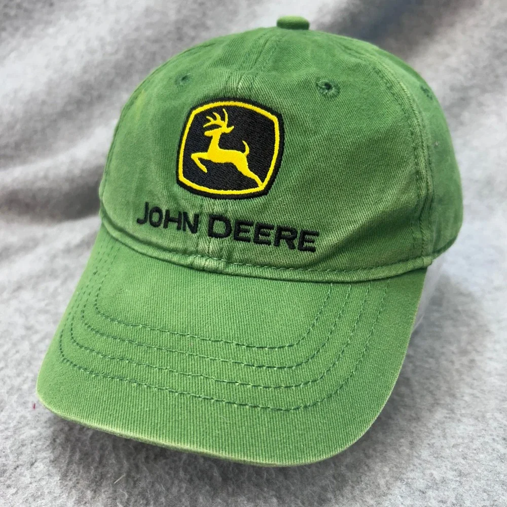 John Deere Logo Patch Toddler Green Baseball Cap Elastic Back Hat One Size